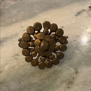 Vintage or older brass possibly bronze cuff with makers mark